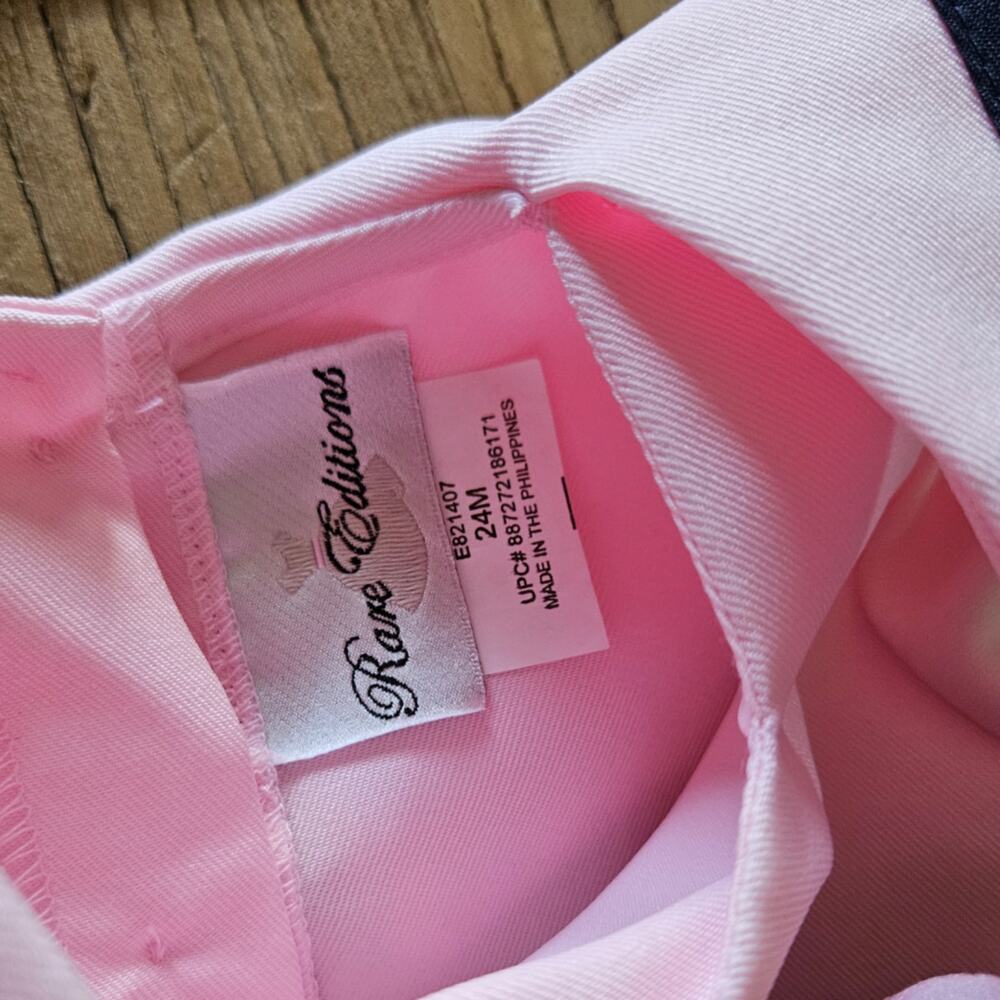 Rare Editions Blush and Navy Sailor Dress - Picture 4 of 6